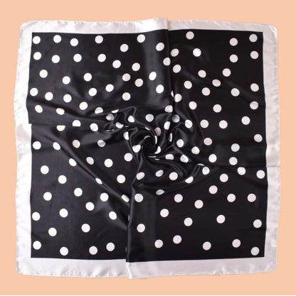 Scarvii - Vintage Polka Dot Silky Square Scarf