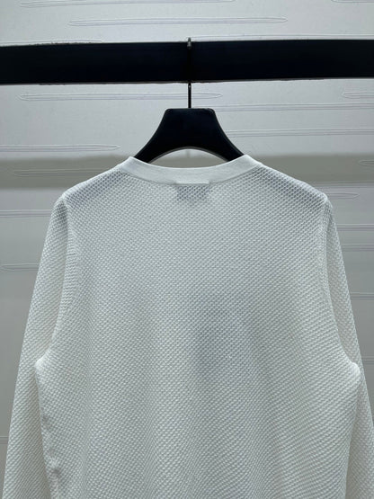Chanel 2026 Sequined Crew Neck Knit Cardigan Silk Wool