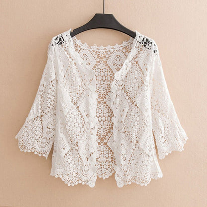 Crosa - Hollow Knit Cardigan Shawl