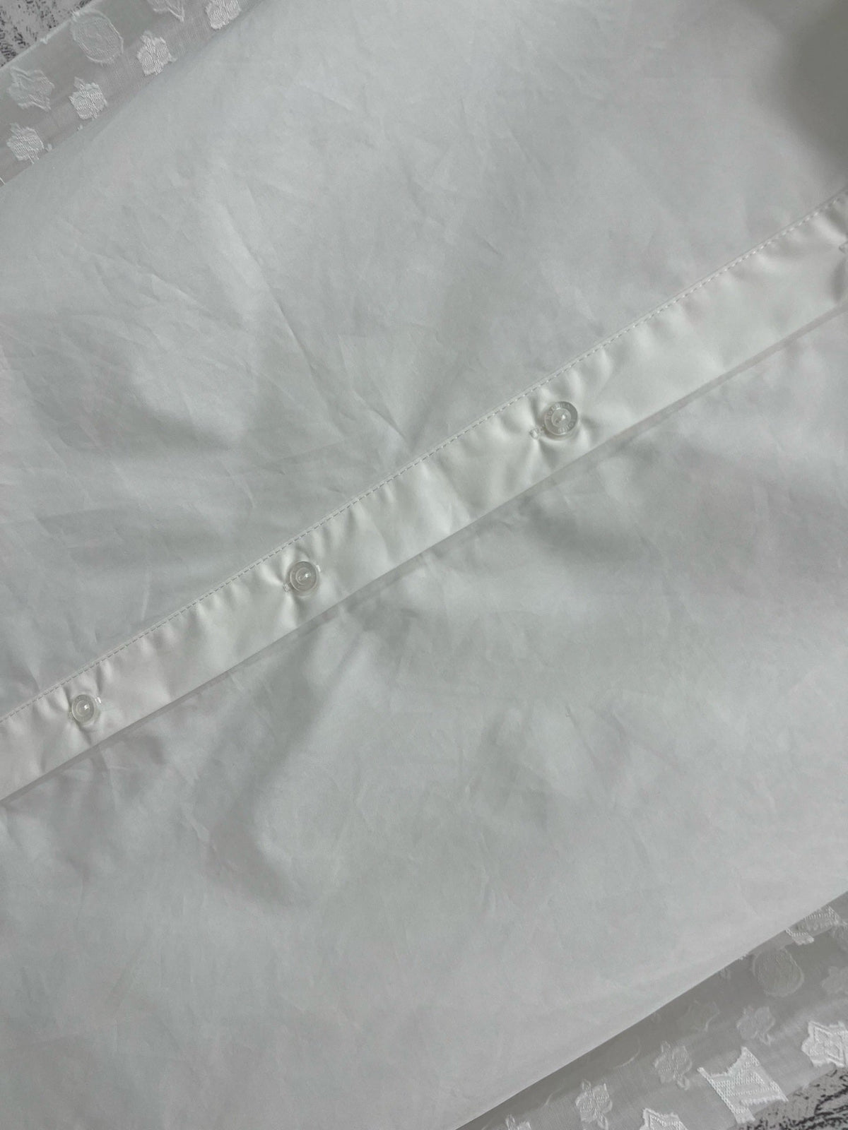 LV 25 Splicing Perspective Jacquard Monogram Sleeve Shirt White Cotton