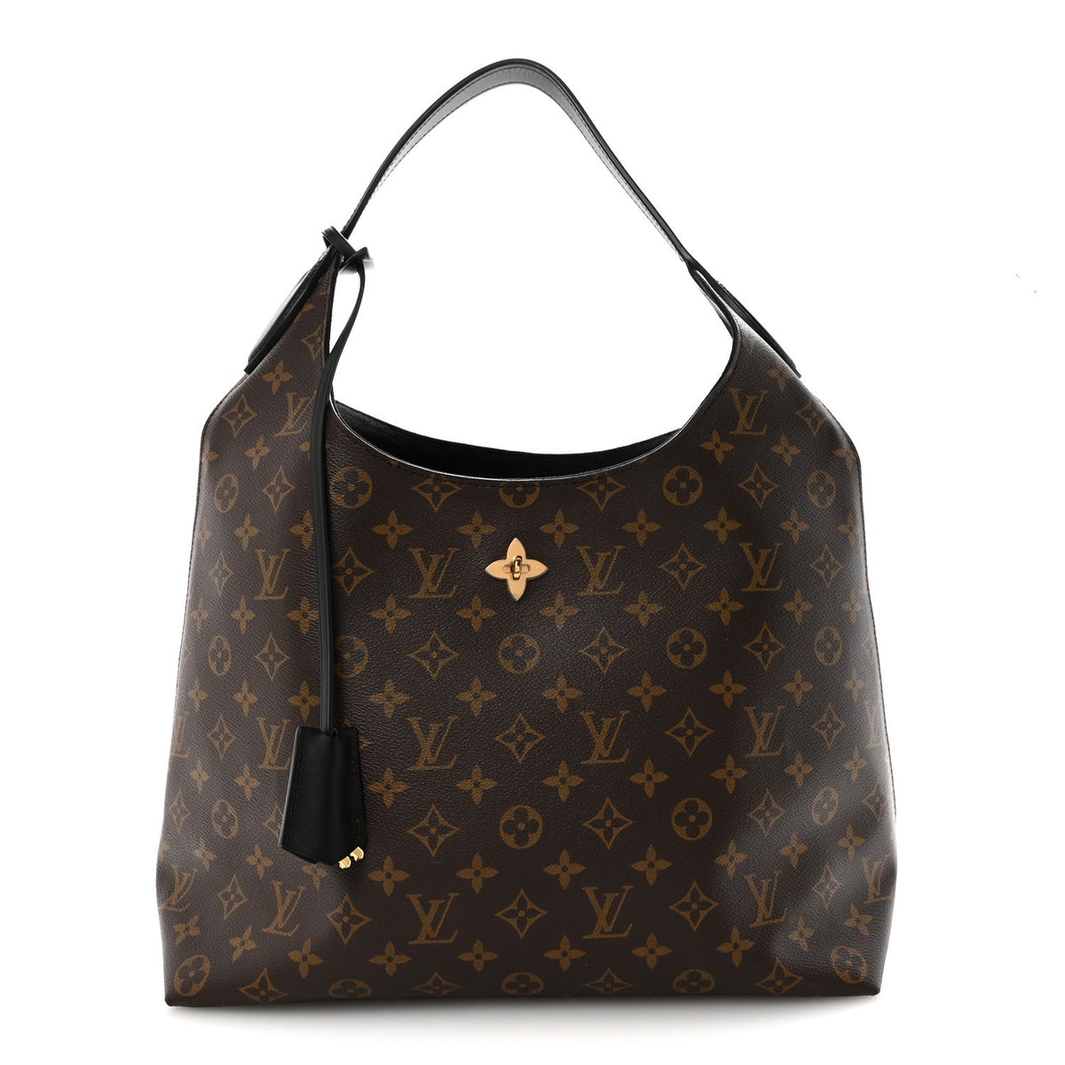 Monogram Flower Hobo Black