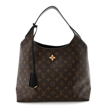 Monogram Flower Hobo Black