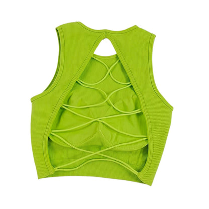 Stepo - Cross-Back Fitted Sports Bra Yoga Camisole