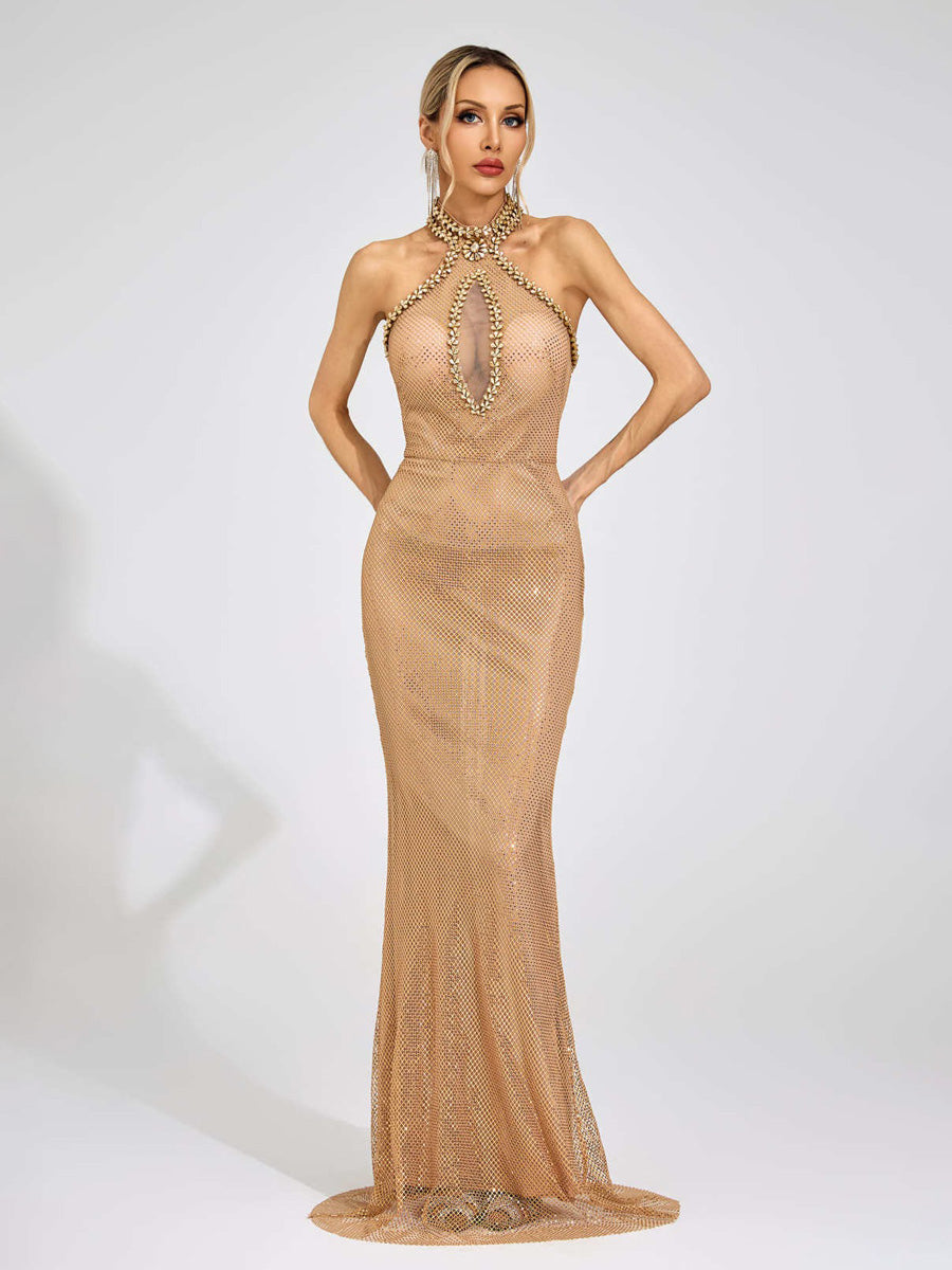 Georgia Apricot Mermaid Maxi Dress