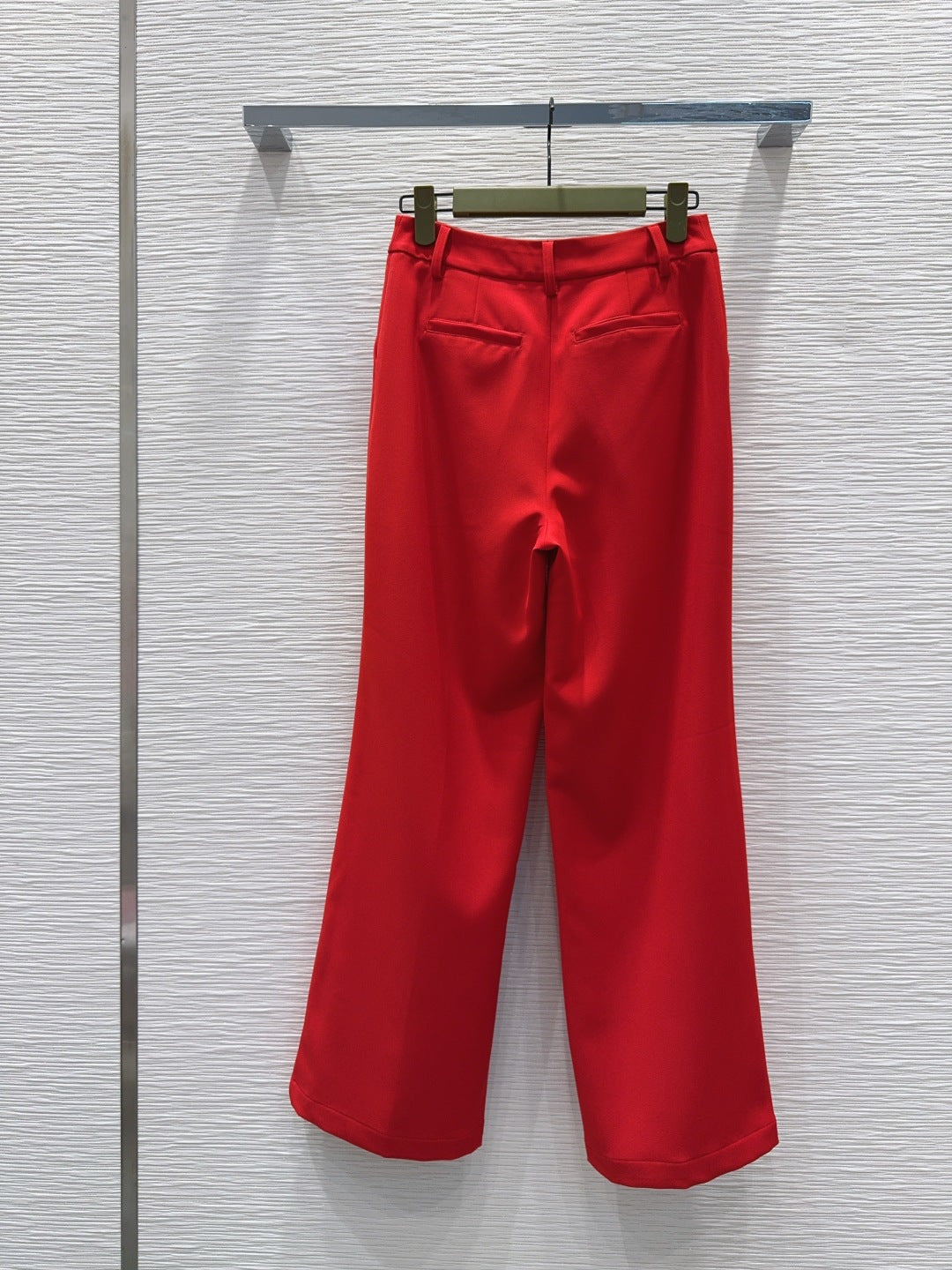 GG Crêpe Elegant Trousers With Double G Button Red Wool 346705