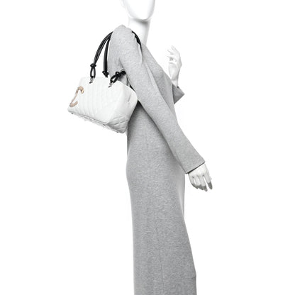 Calfskin Python Quilted Large Cambon Bowler White