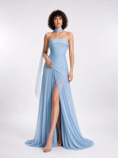 Rosalind Crepe Strapless Maxi Dress