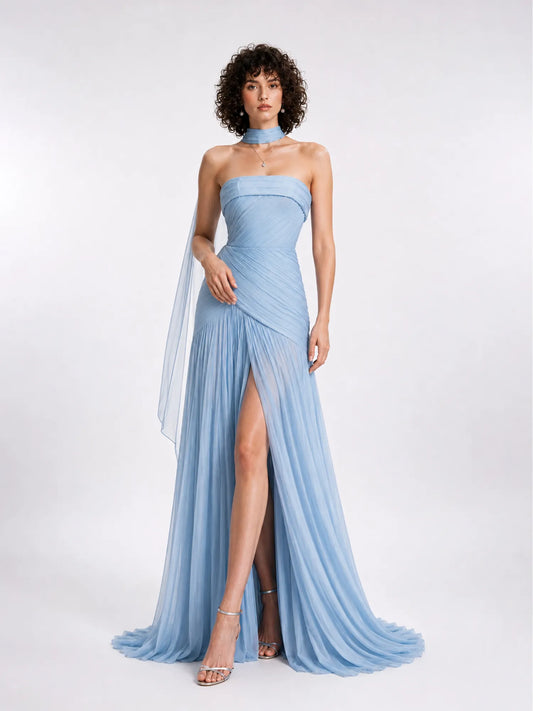 Rosalind Crepe Strapless Maxi Dress