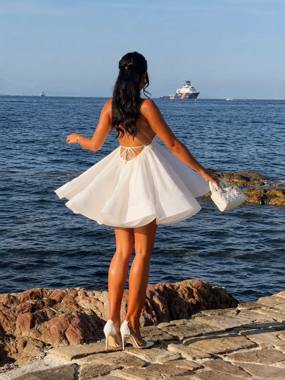 Selene Halter Chiffon Mini Dress
