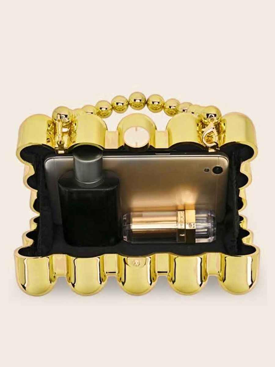 Celestia Metal Ball Beaded Clutch Bag