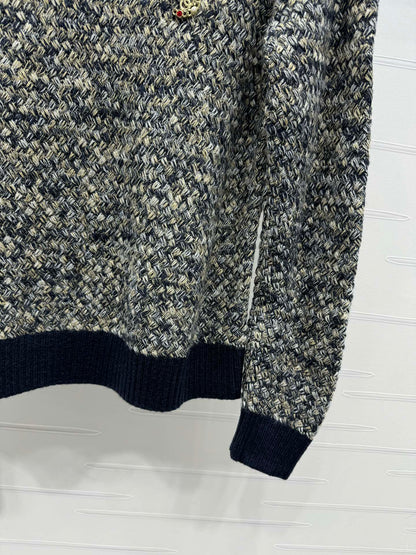 CC 25 Contrast Color Sweater 5 Brooch Gray Wool 305409