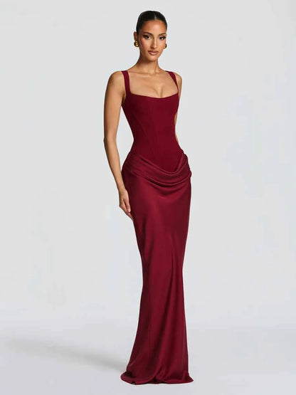 Isla Burgundy Maxi Dress