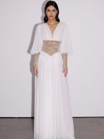Beatrice Crystal Mesh Maxi Dress
