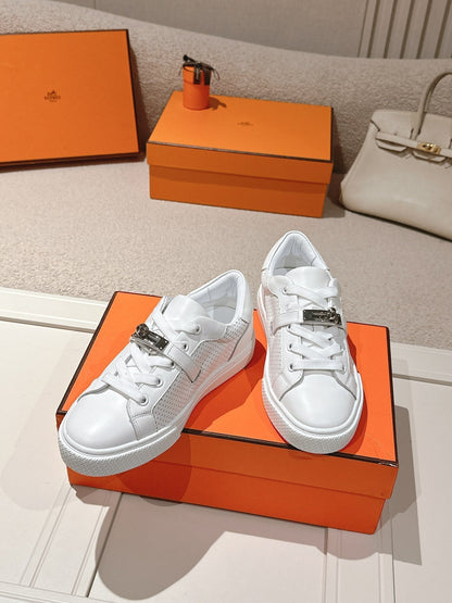 HM Day Sneakers White Perforated Calfskin 577515