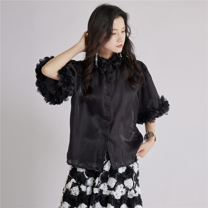 Loose Petal Short Sleeve Shirt