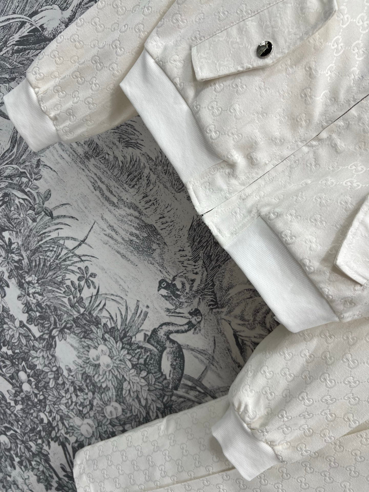 Gucci 25 Double G Denim Suit White Cotton