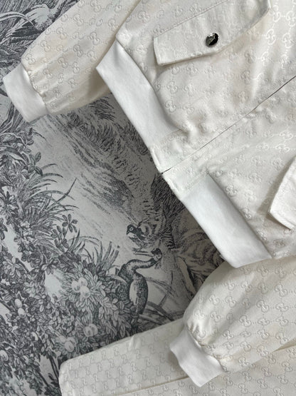 Gucci 25 Double G Denim Suit White Cotton