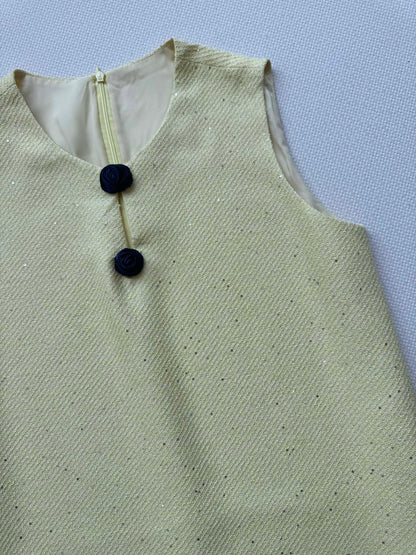 CC Sleeveless Dress Light Yellow Viscose Silk Wool 352986