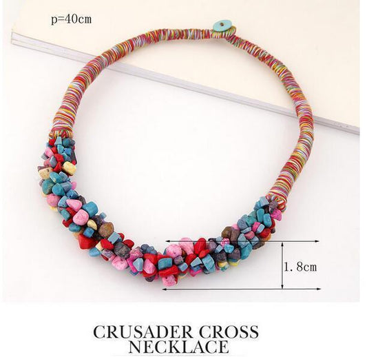 Women S Bohemia Style Coral Stone Necklace