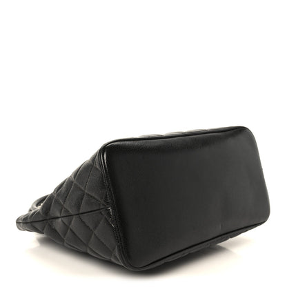 Caviar Quilted Medallion Tote Black
