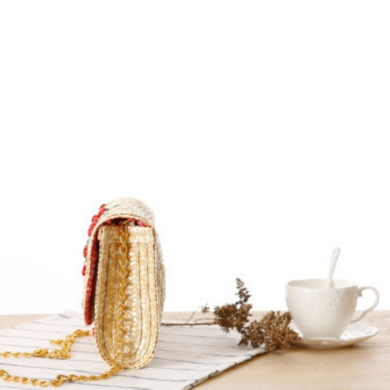 Crochet Market Bag Cherry Woven Bag