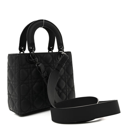 Ultra Matte Calfskin Cannage Small My ABCDior Lady Dior Black