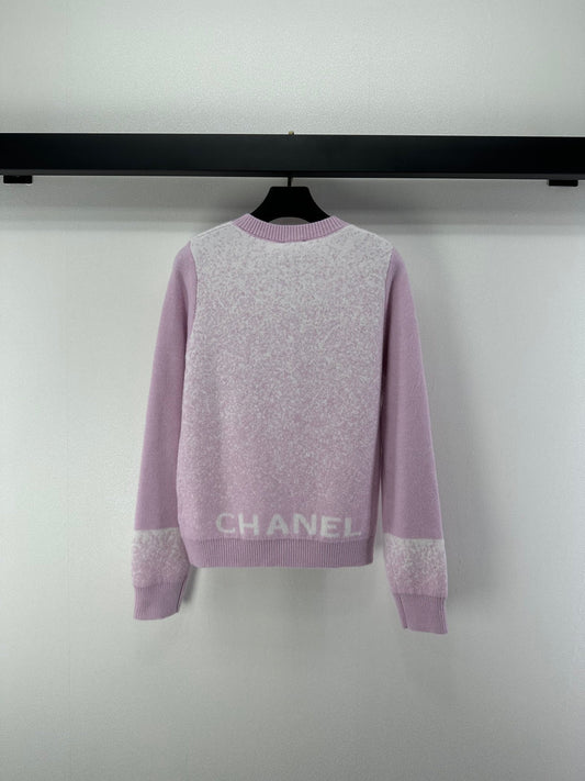 Chanel 2025 Knitted Cardigan Pink Wool 329297