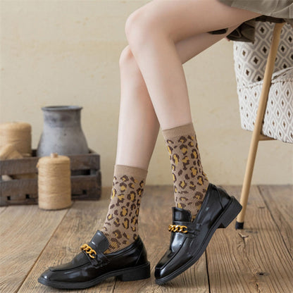 Rufia - Leopard Print Mid-Calf Socks