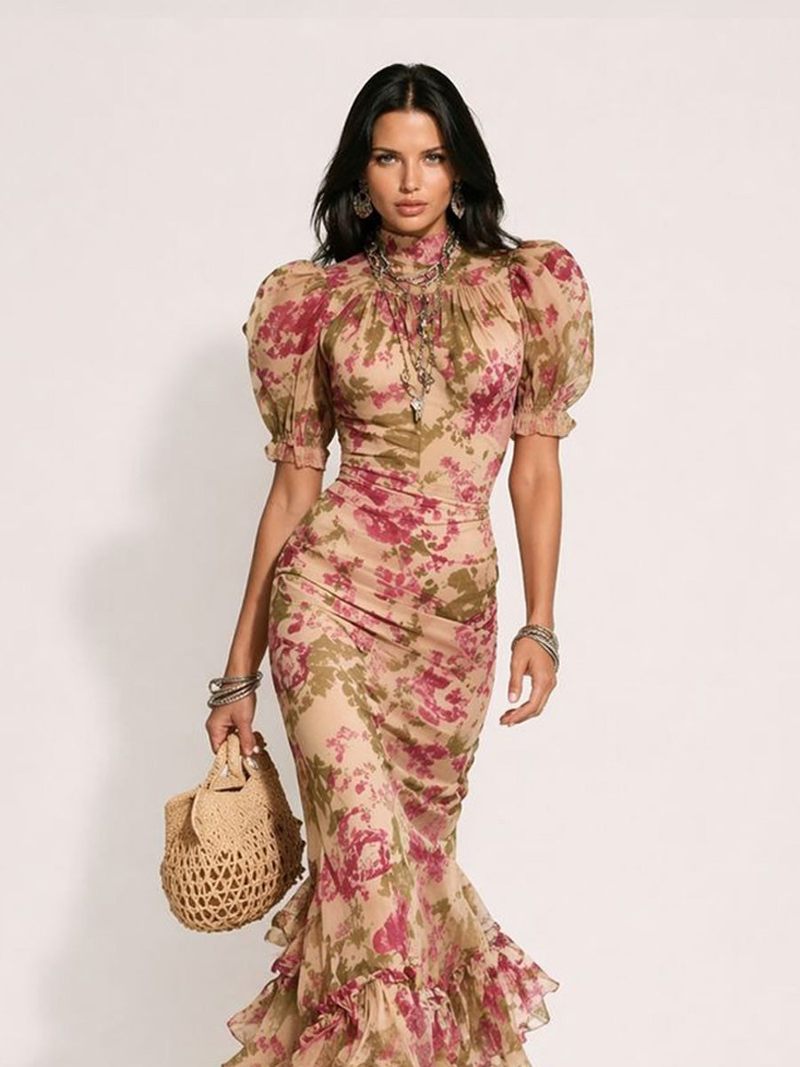 Aurelia Multi-layered Chiffon Maxi Dress