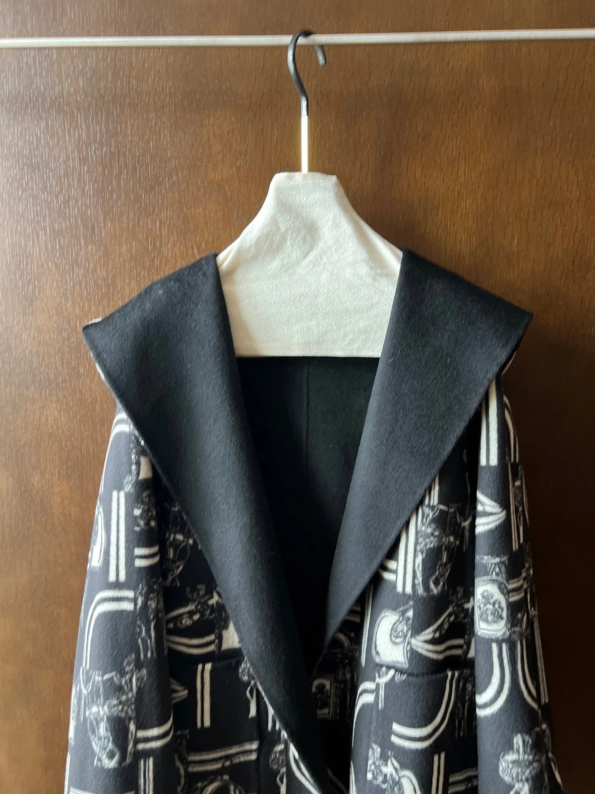 HERMES 25S REVERSIBLE LONG HOODED COAT 047