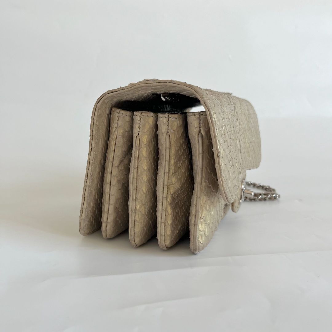 Chanel Mini Rectangle Gold Python Crossbody Bag