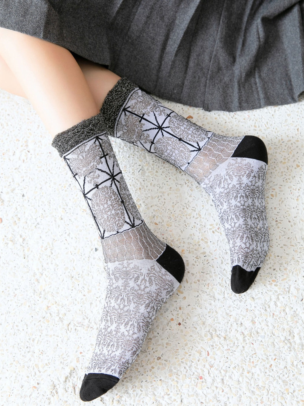 Rufia - Royal Style Crochet Mid-Calf Socks – Retro &amp; Elegant