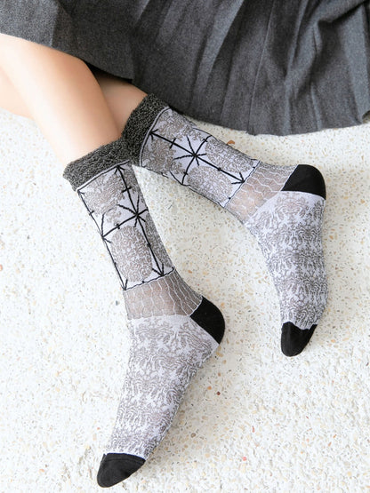 Rufia - Royal Style Crochet Mid-Calf Socks – Retro &amp; Elegant