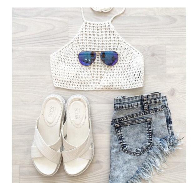 Hand-Knitted Swimsuit Beach Woven Vest Suspenders