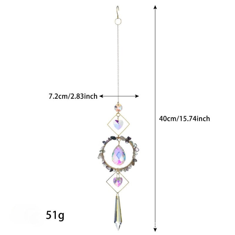 Colorful Stone Cross Crystal Home Hangings