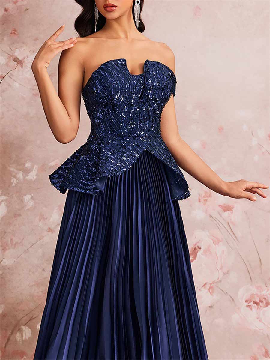 Davina Elegant Sequined Maxi Dress
