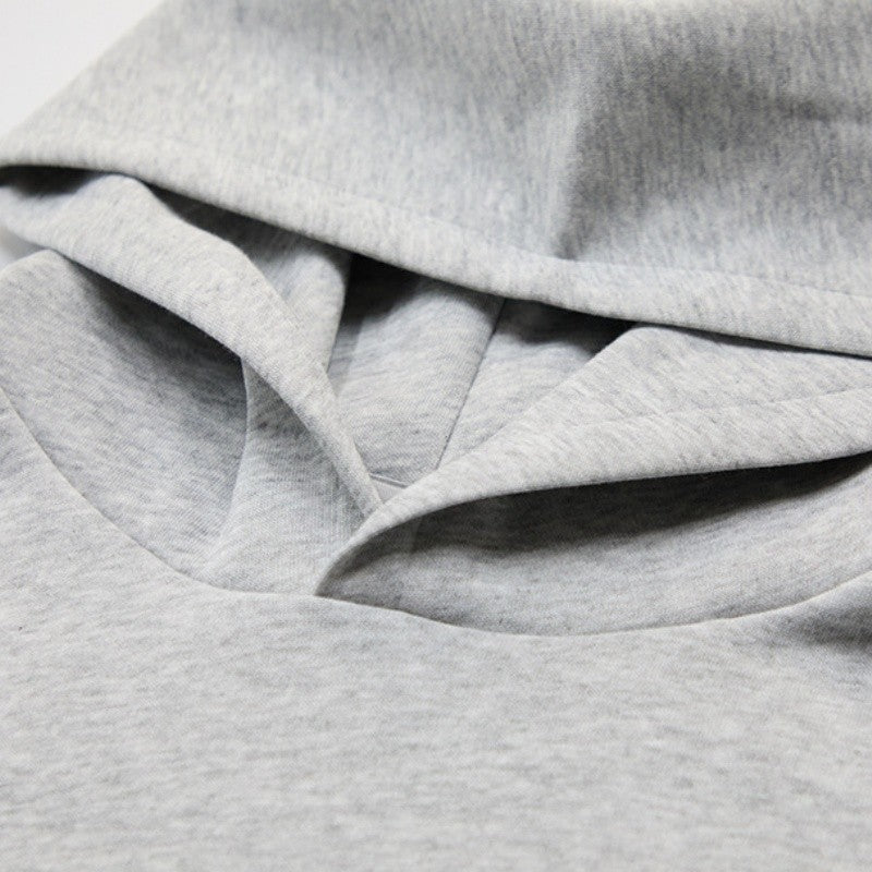 Solid Color Hooded Sweatshirt