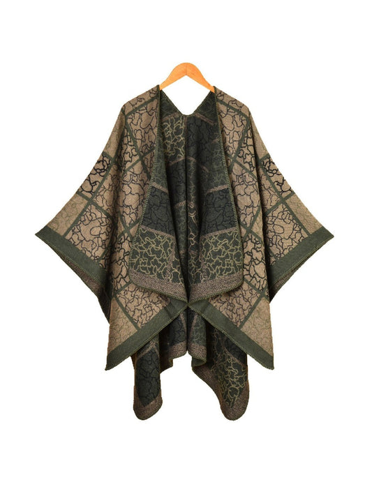Scarvii - Large Size Line Plaid Scarf Shawl