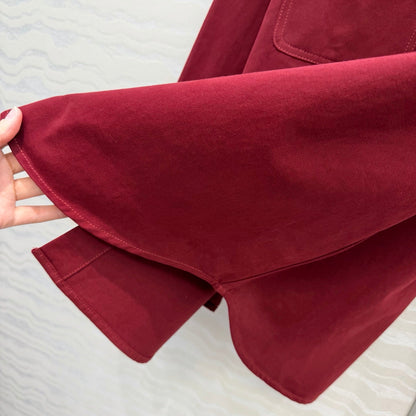 Miu SS26 Light Denim Shirt Amaranth Red Cotton 346164