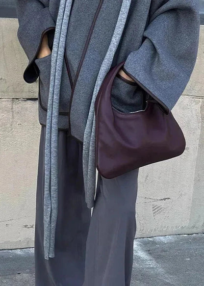 Wrap Coat Wool Blend Oversized Sleeve Style