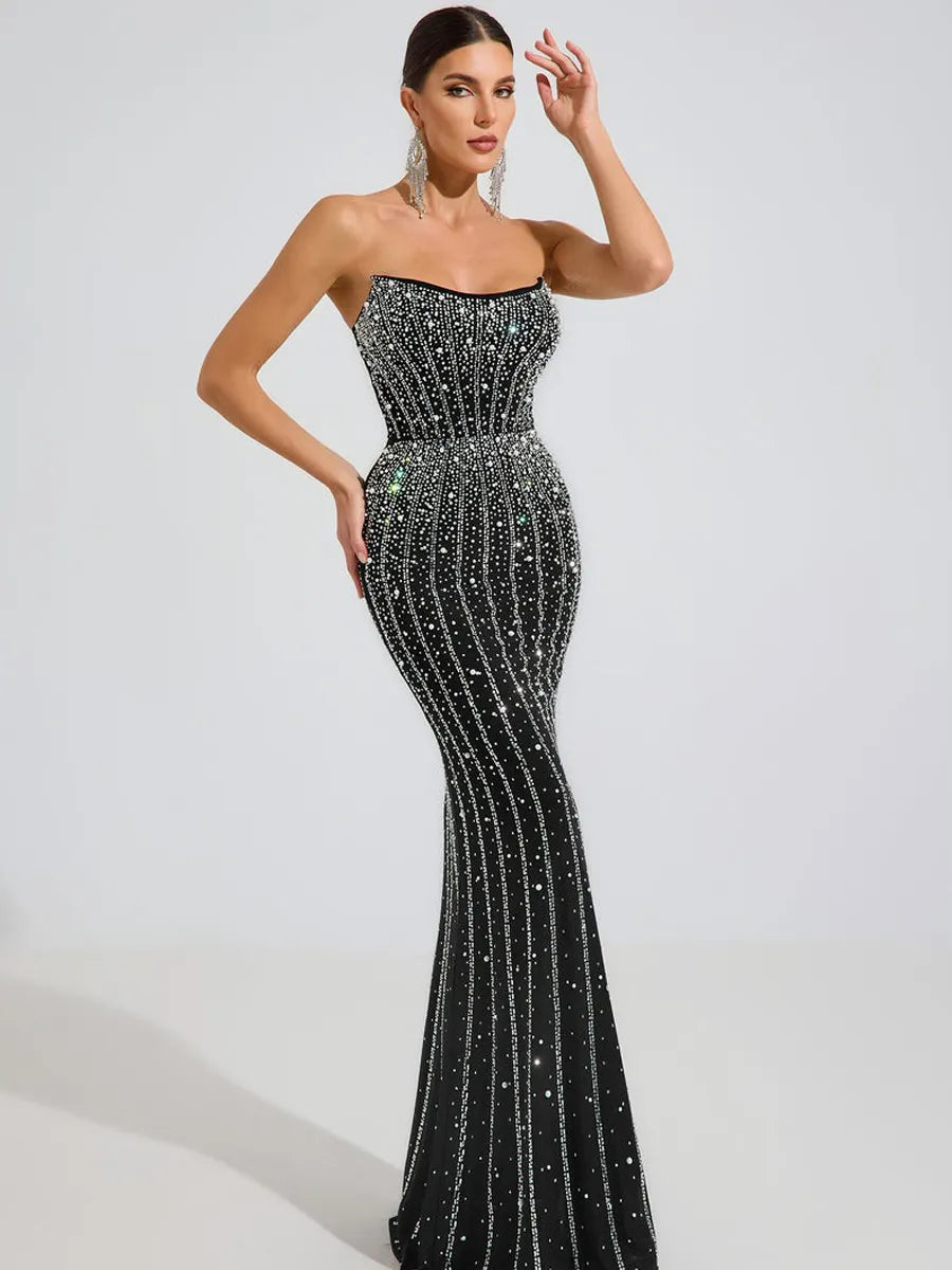Brooklyn Midnight Radiance Crystal Maxi Dress
