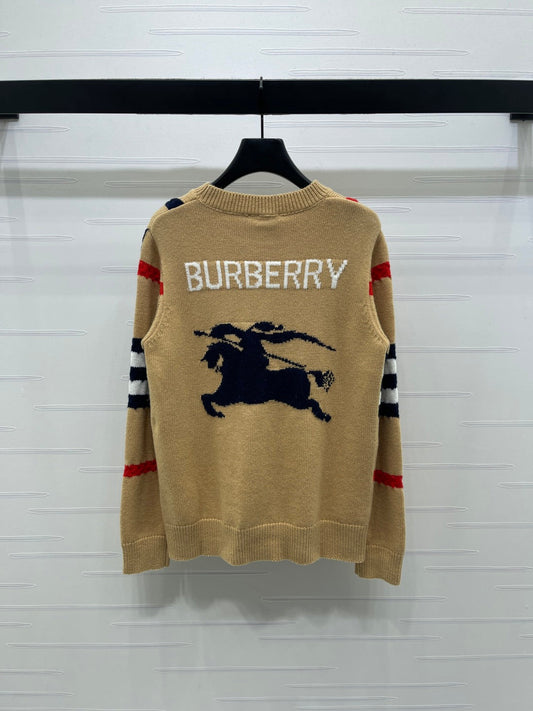 Burberry 25 Crew Neck Long-Sleeve Sweater Beige Wool Cashmere
