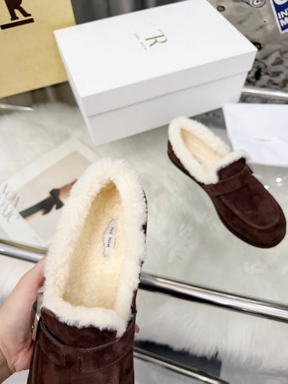 The Row 2025 Loafers Dark Brown Wool 576842