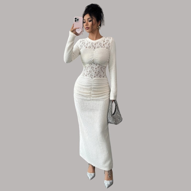 Lace Long-Sleeved Bodycon Dress