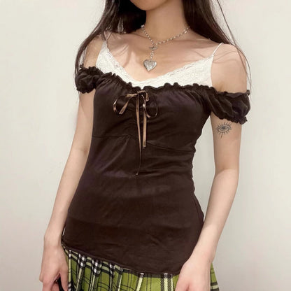 Crosa - Vintage Off-The-Shoulder Top - Chic and Sexy