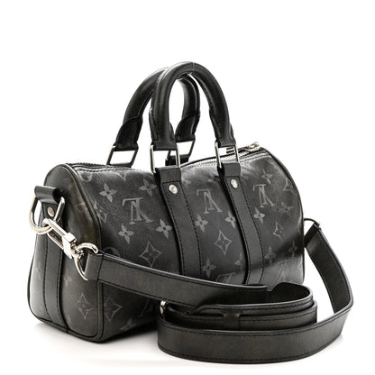 Brushed Monogram Eclipse Keepall Bandouliere 25