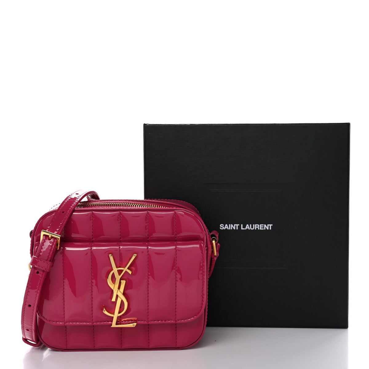 Patent Matelasse Monogram Toy Vicky Camera Bag Freesia