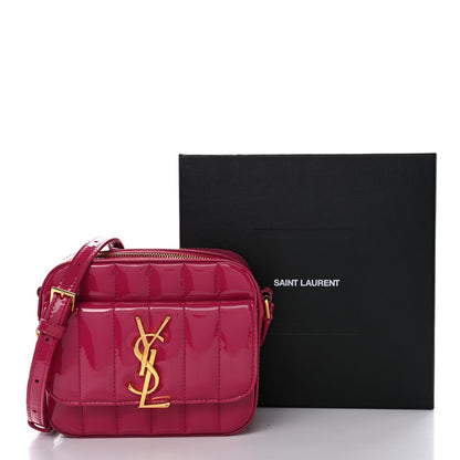 Patent Matelasse Monogram Toy Vicky Camera Bag Freesia