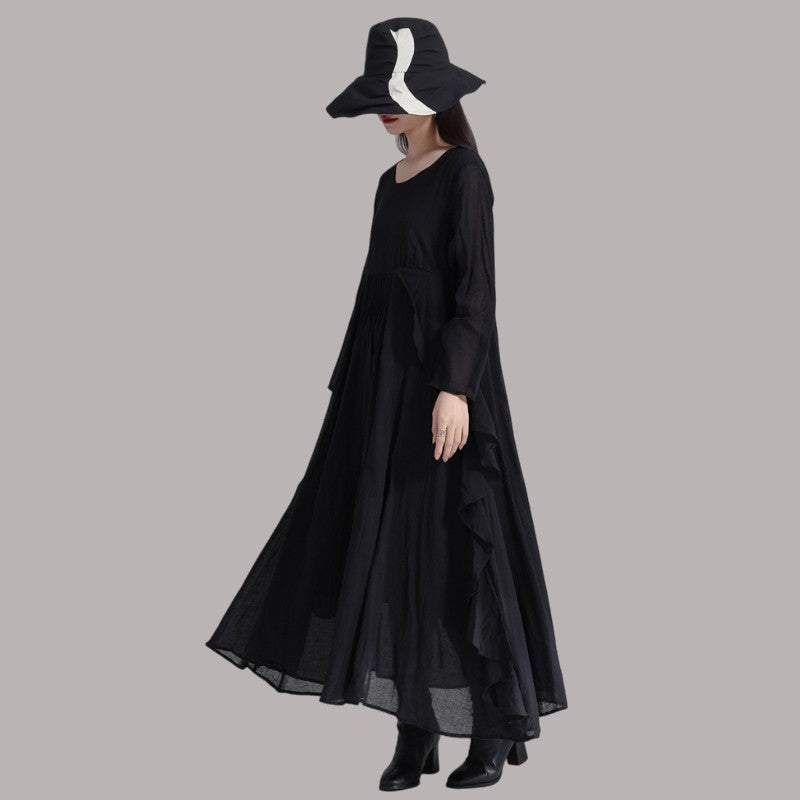 Lace-Trimmed Loose Dress