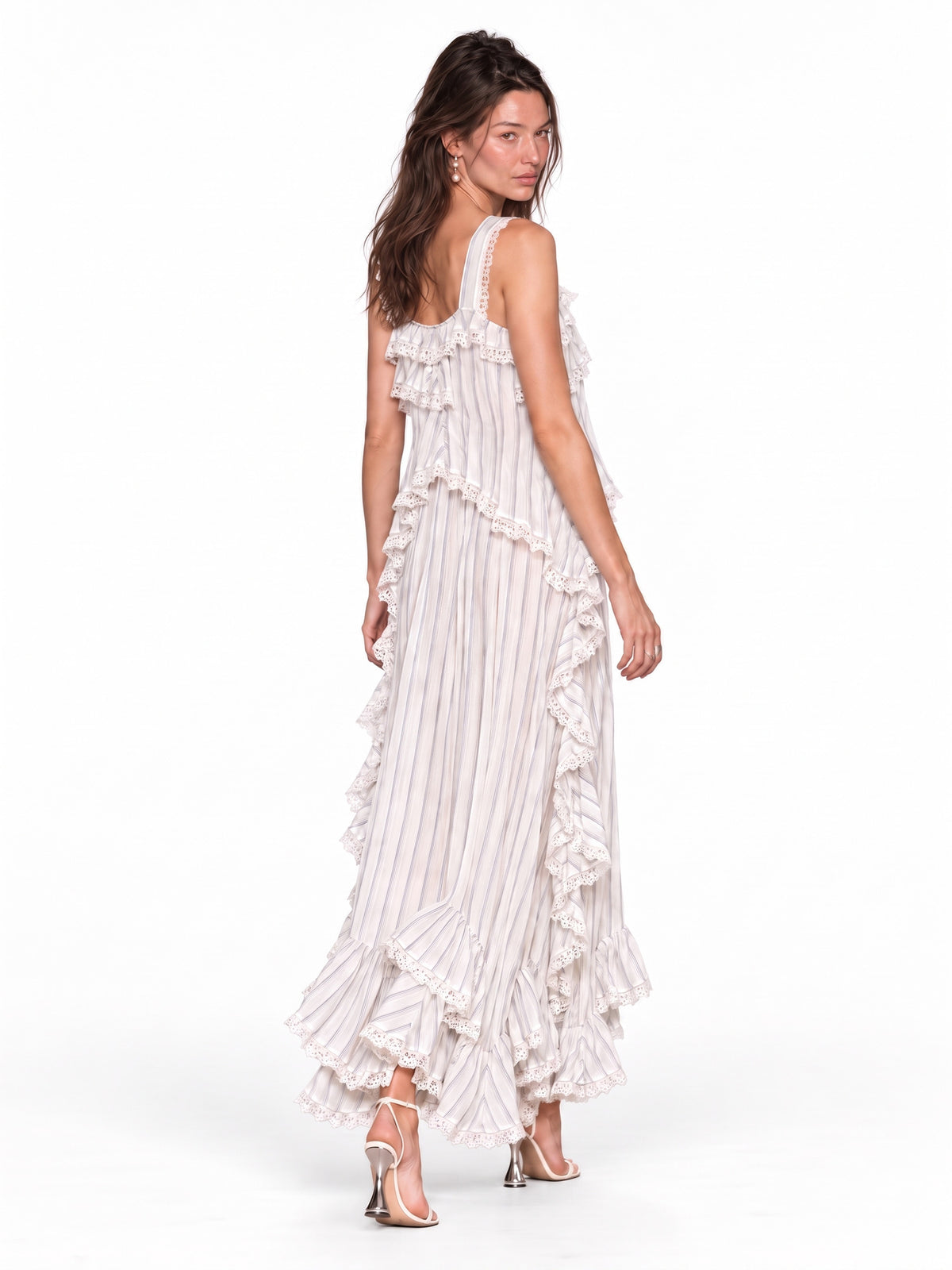Fiona Lace-Striped Maxi Dress